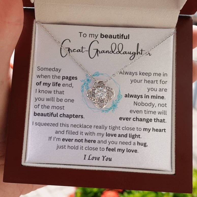 Great-Granddaughter - Most Beautiful Chapter - Love Knot Necklace - Dearly Loved Designs