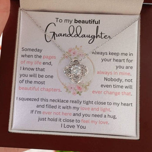 To Granddaughter - Most Beautiful Chapter - Love Knot Necklace - Dearly Loved Designs