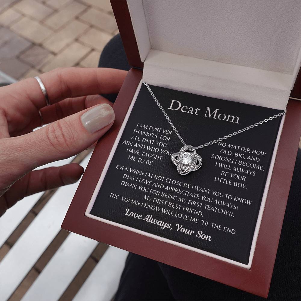 Dear Mom, I Love and Appreciate You Always! From Son - Love Knot Necklace