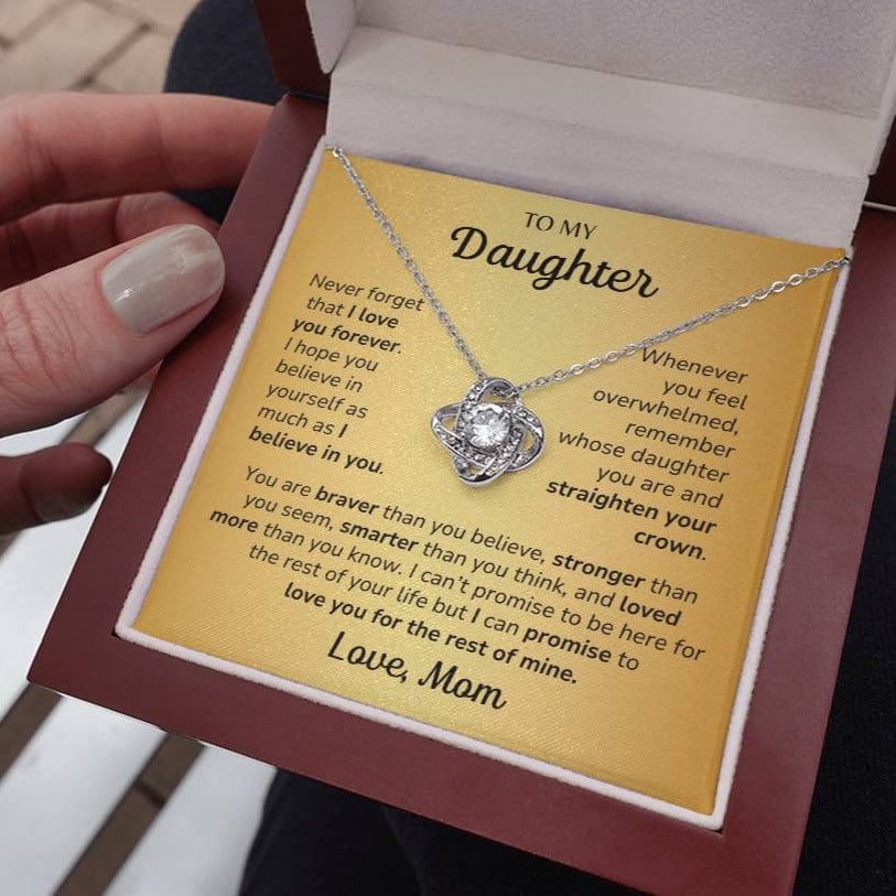 Daughter, Love Mom - You Are Loved More Than You Know - Love Knot Necklace - Dearly Loved Designs