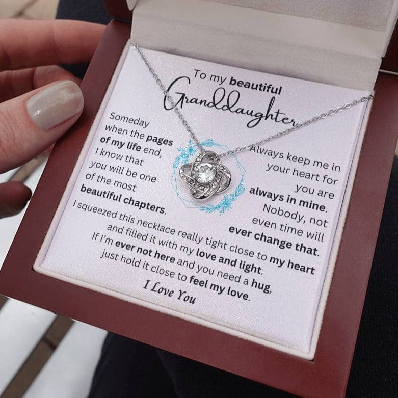 Granddaughter - Most Beautiful Chapter - Love Knot Necklace - Dearly Loved Designs