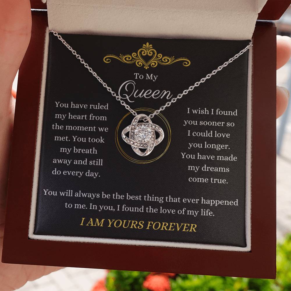 To My Queen - You Rule My Heart - Love Knot Necklace - Dearly Loved Designs