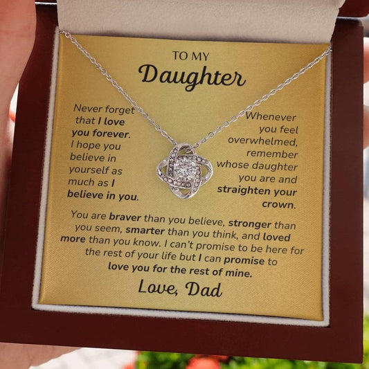 Daughter, Love Dad - You're Loved More Than You Know - Love Knot Necklace - Dearly Loved Designs