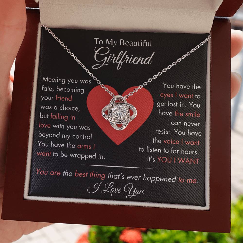 Girlfriend - It's You I Want - Love Knot Necklace - Dearly Loved Designs