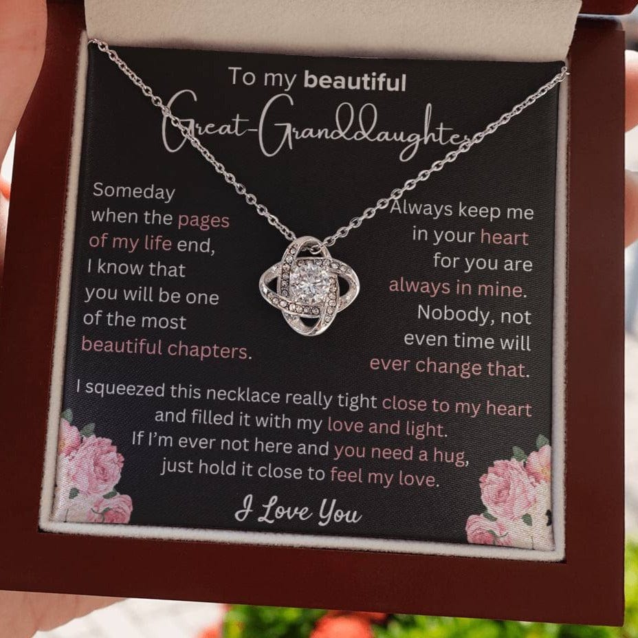 Great-Granddaughter - Most Beautiful Chapter - Love Knot Necklace - Dearly Loved Designs