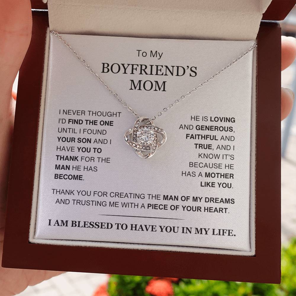 Boyfriend's Mom - I Am Blessed to Have You In My Life - Love Knot Necklace