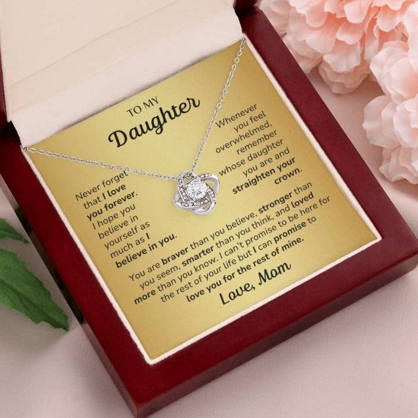 Daughter, Love Mom - You Are Loved More Than You Know - Love Knot Necklace - Dearly Loved Designs