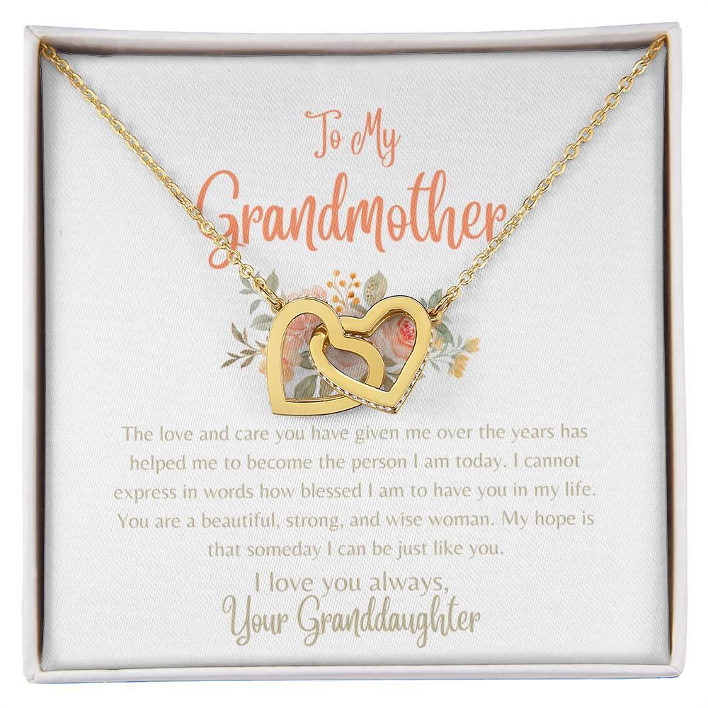 To My Grandmother - Interlocking Hearts Necklace - Dearly Loved Designs