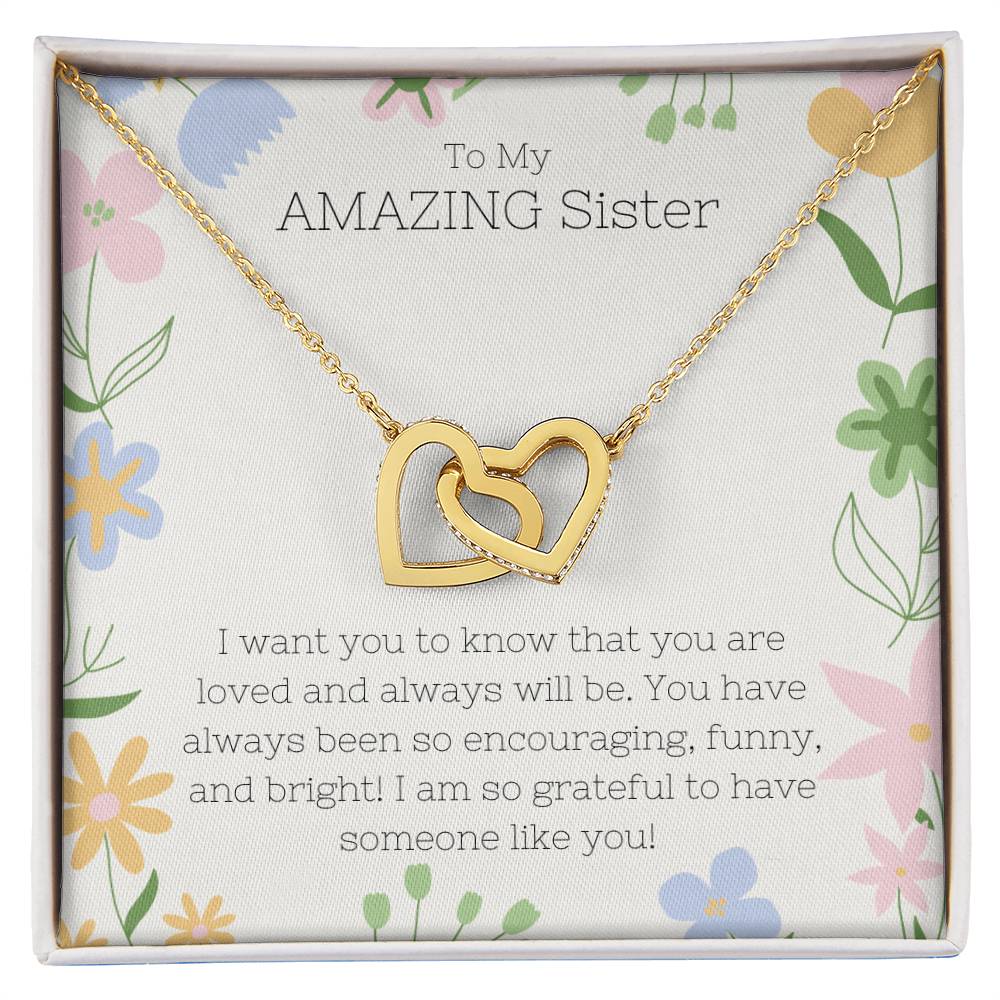 Sister - Interlocking Hearts Necklace - Dearly Loved Designs