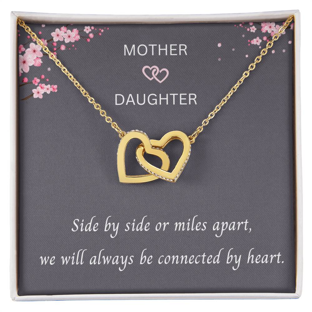 Mother & Daughter - Always Be Connected By Heart - Interlocking Hearts Necklace - Dearly Loved Designs