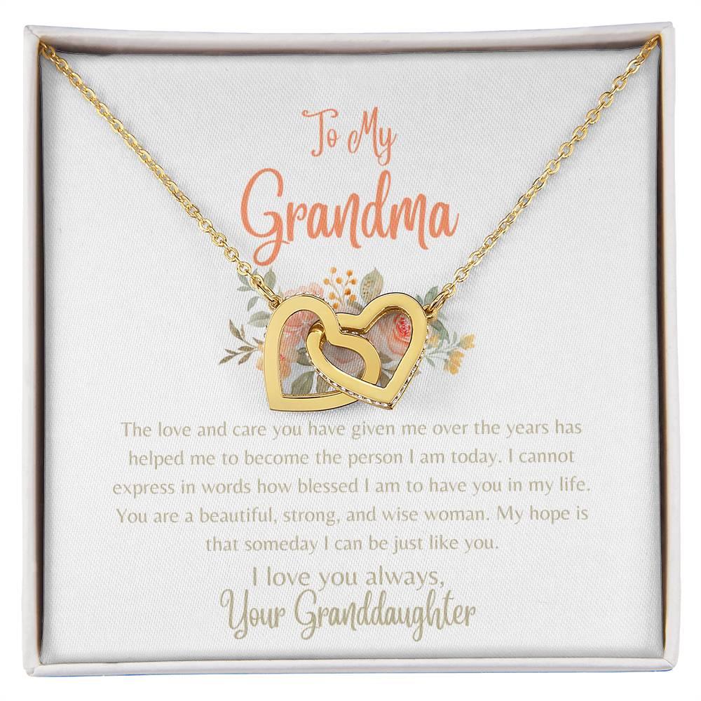 To My Grandma - Interlocking Hearts Necklace - Dearly Loved Designs