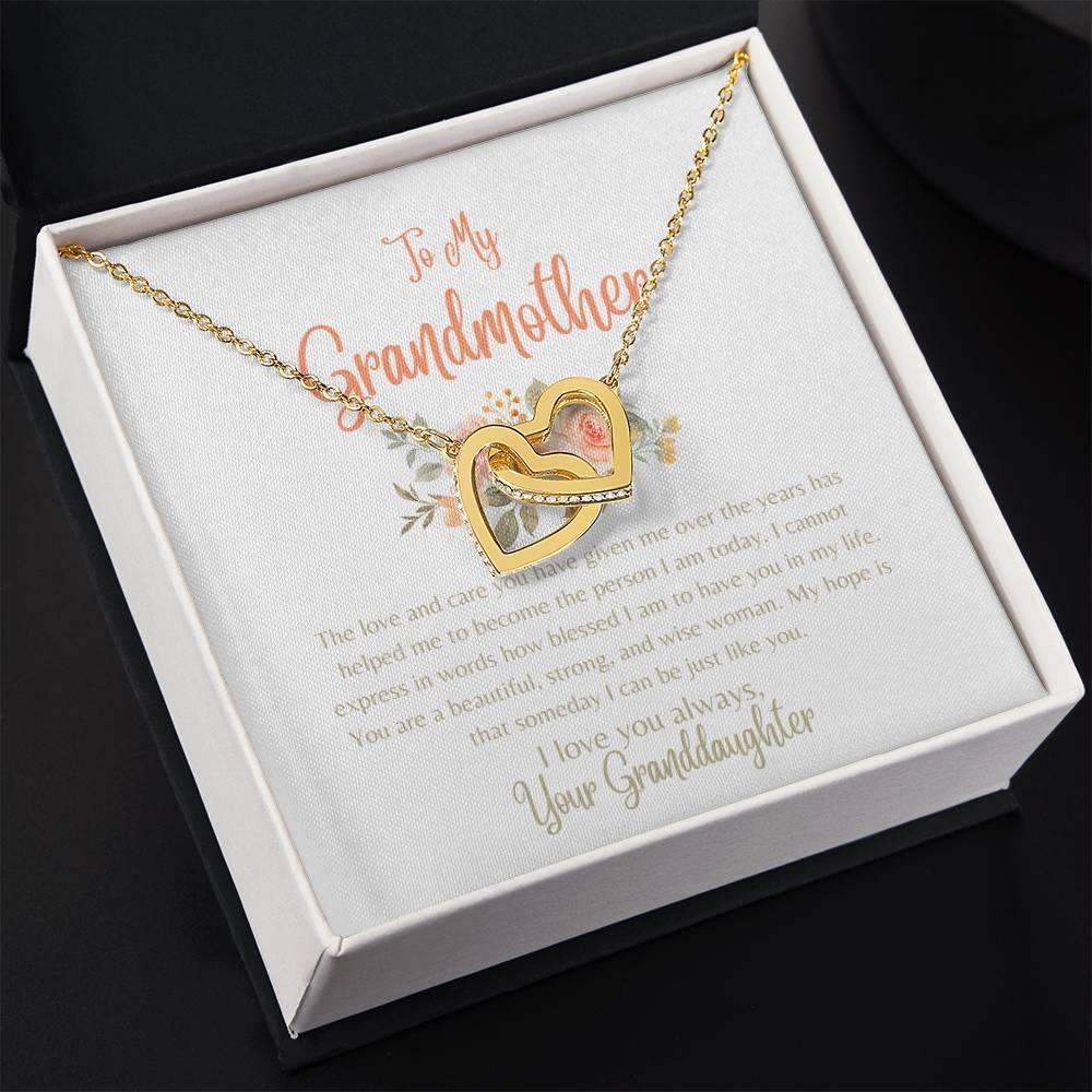 To My Grandmother - Interlocking Hearts Necklace - Dearly Loved Designs