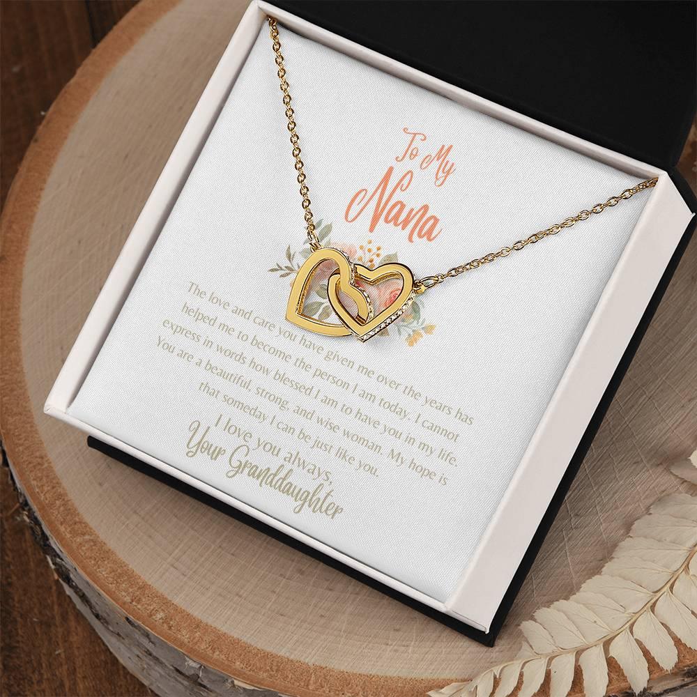 To My Nana - Interlocking Hearts Necklace - Dearly Loved Designs