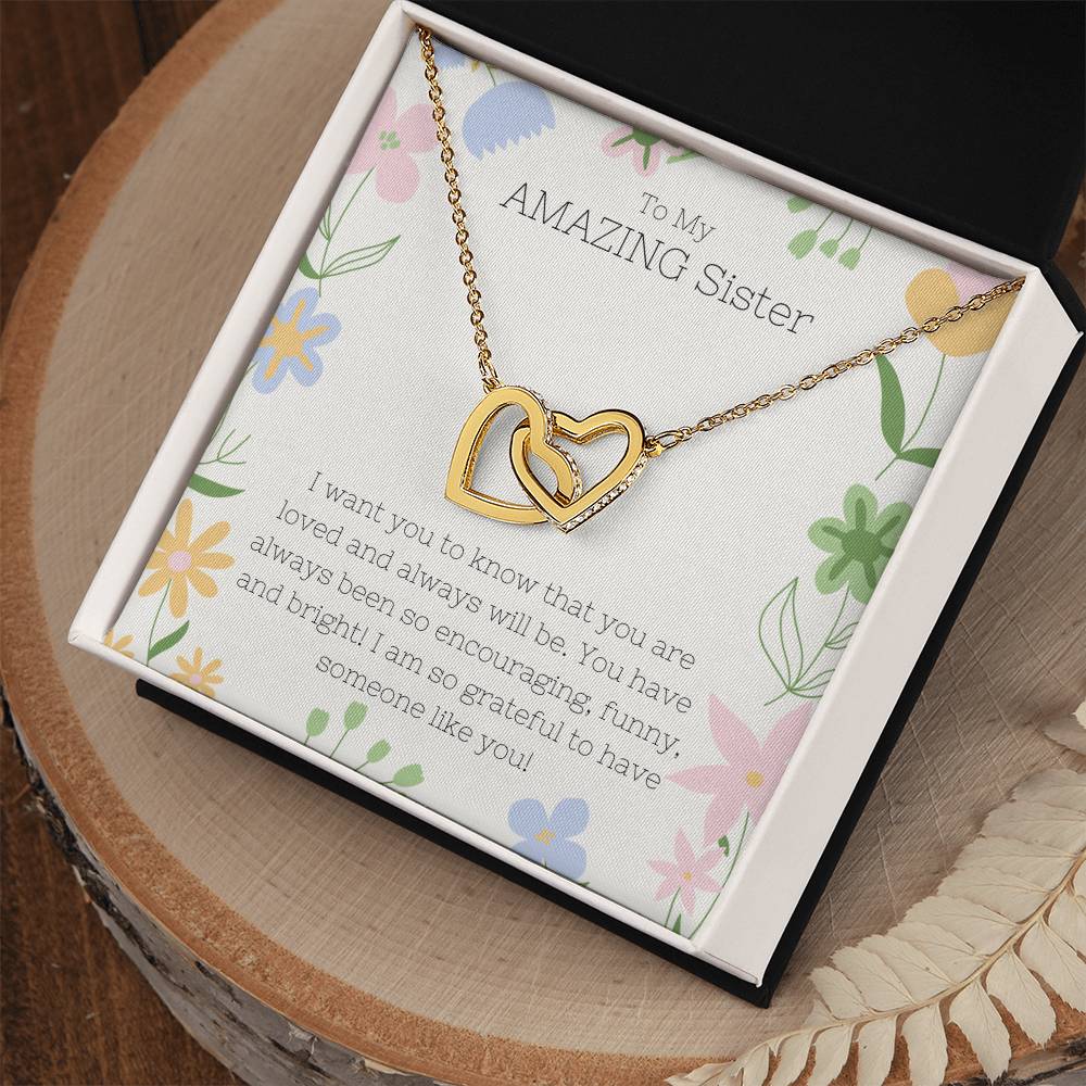 Sister - Interlocking Hearts Necklace - Dearly Loved Designs