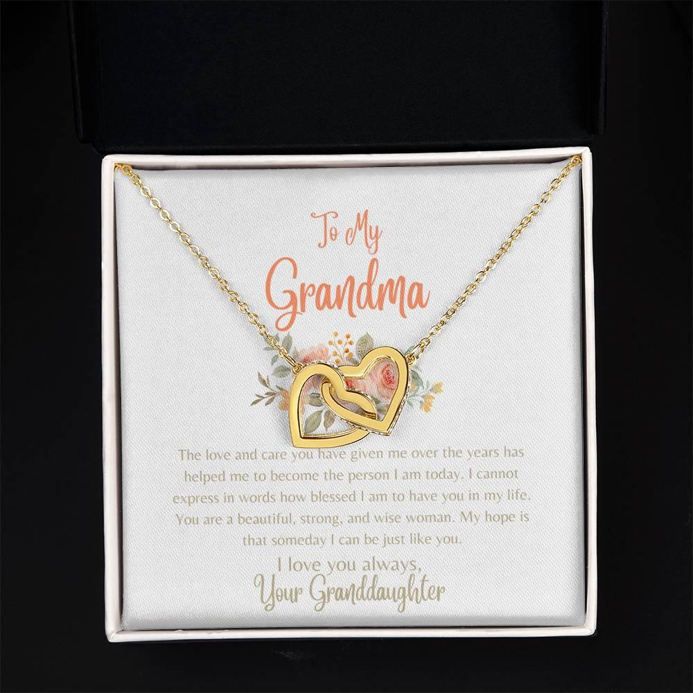 To My Grandma - Interlocking Hearts Necklace - Dearly Loved Designs