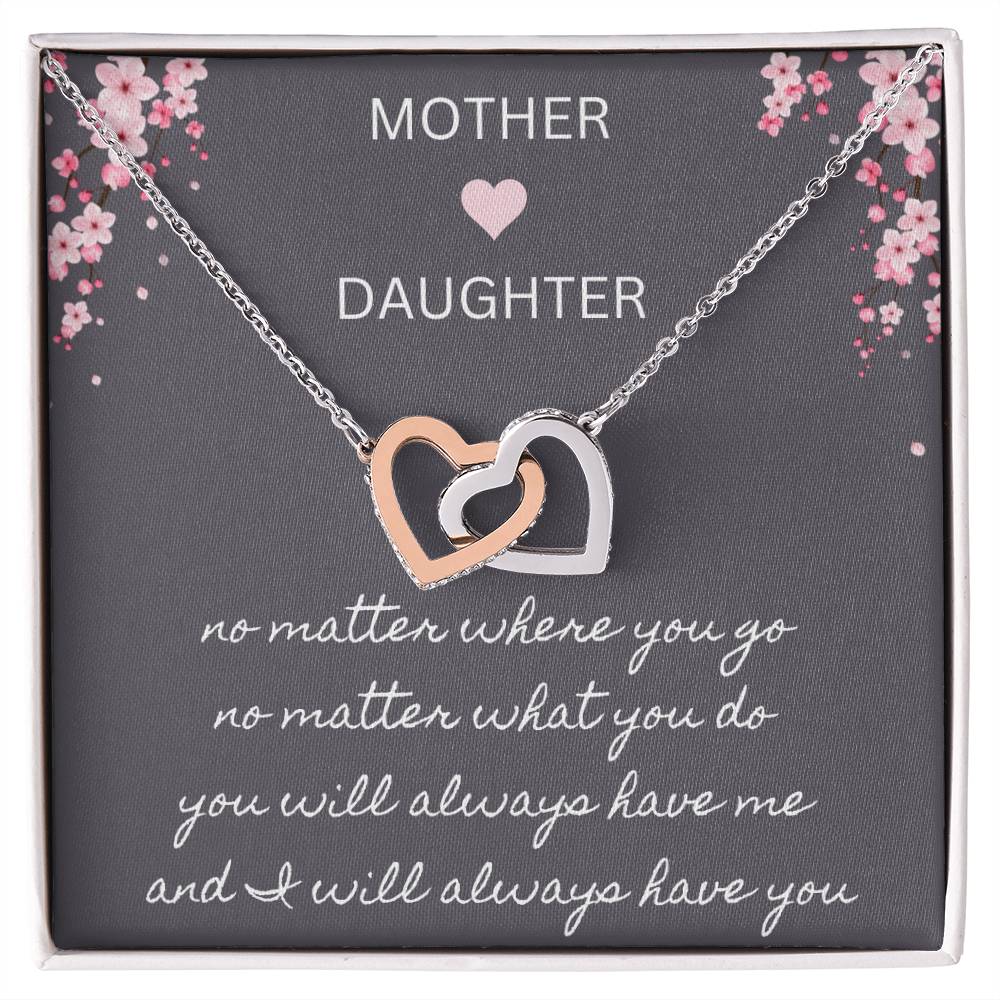 Mother & Daughter - No Matter What - Interlocking Hearts Necklace - Dearly Loved Designs