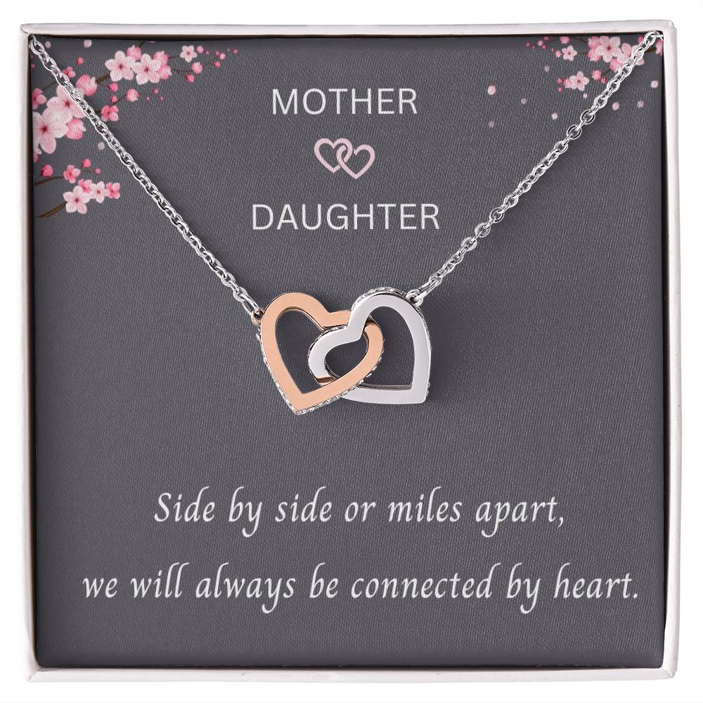 Mother & Daughter - Always Be Connected By Heart - Interlocking Hearts Necklace - Dearly Loved Designs