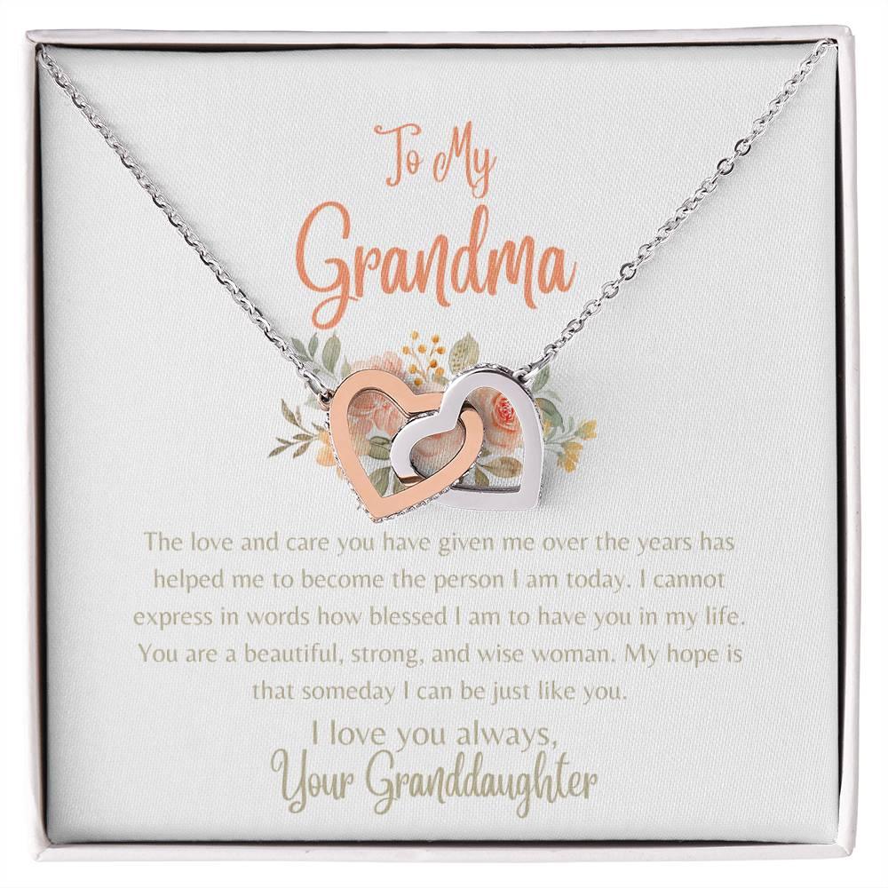 To My Grandma - Interlocking Hearts Necklace - Dearly Loved Designs