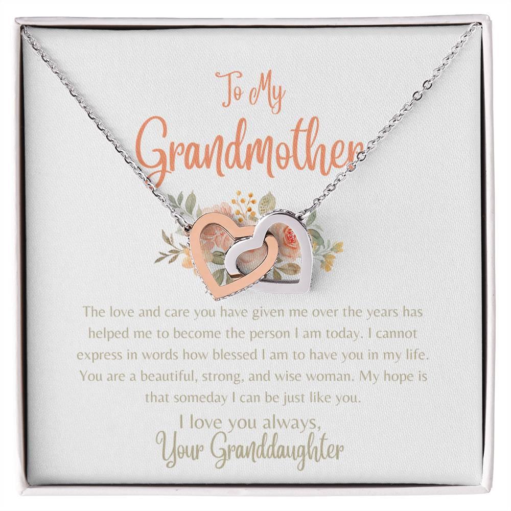 To My Grandmother - Interlocking Hearts Necklace - Dearly Loved Designs