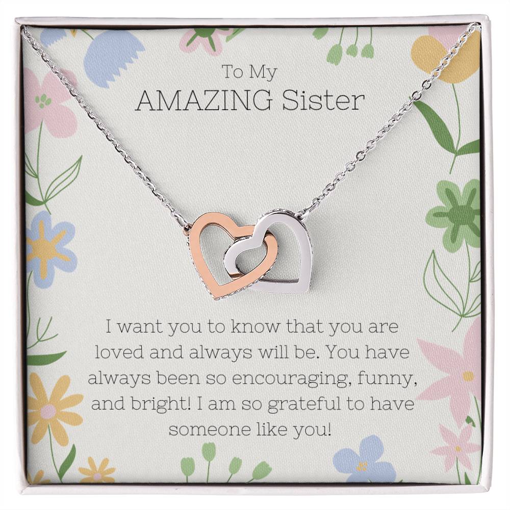 Sister - Interlocking Hearts Necklace - Dearly Loved Designs