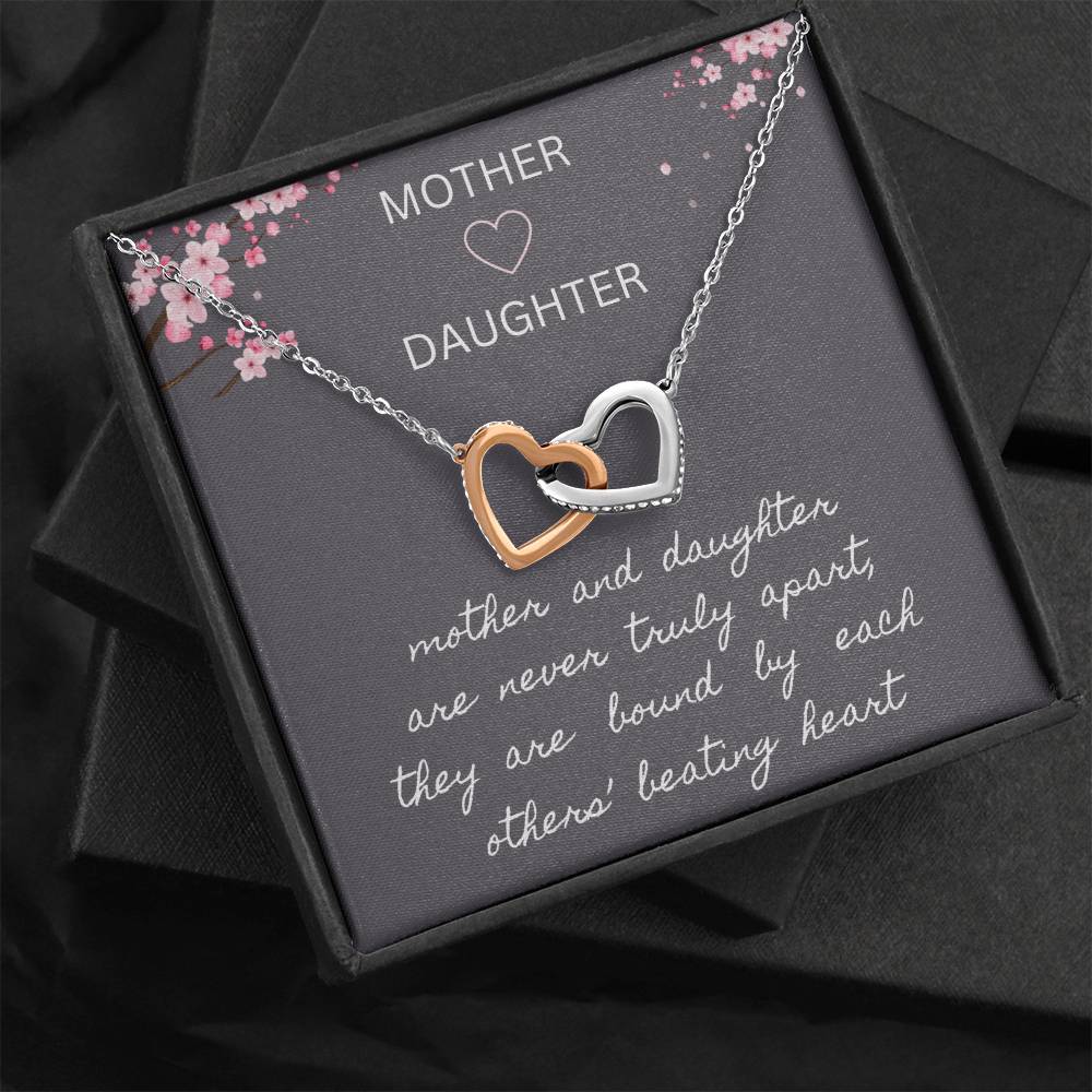 Mother & Daughter - Never Truly Apart - Interlocking Hearts Necklace - Dearly Loved Designs