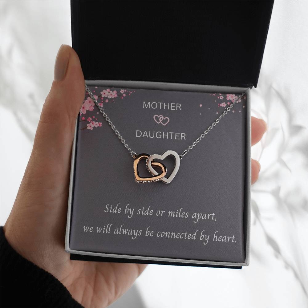 Mother & Daughter - Always Be Connected By Heart - Interlocking Hearts Necklace - Dearly Loved Designs