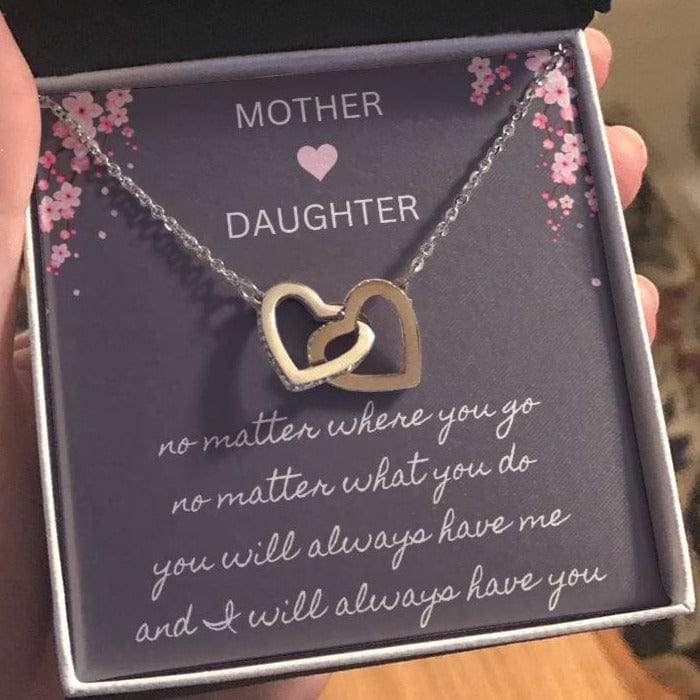 Mother & Daughter - No Matter What - Interlocking Hearts Necklace - Dearly Loved Designs