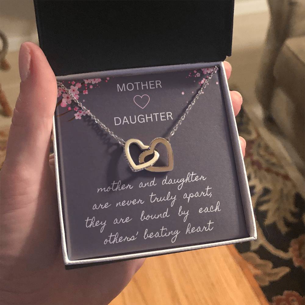 Mother & Daughter - Never Truly Apart - Interlocking Hearts Necklace - Dearly Loved Designs