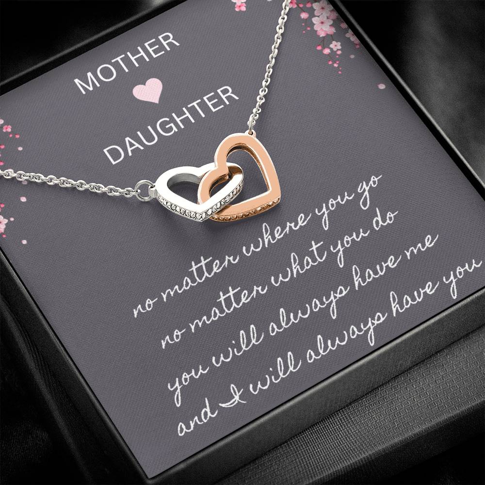 Mother & Daughter - No Matter What - Interlocking Hearts Necklace - Dearly Loved Designs