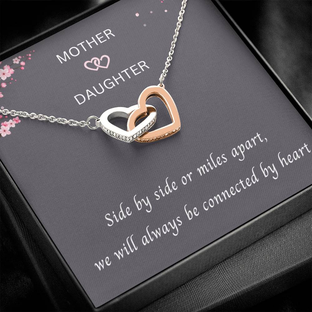 Mother & Daughter - Always Be Connected By Heart - Interlocking Hearts Necklace - Dearly Loved Designs