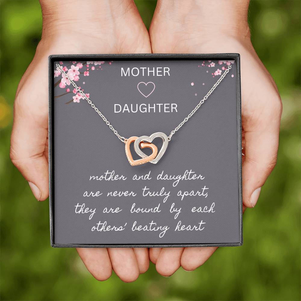 Mother & Daughter - Never Truly Apart - Interlocking Hearts Necklace - Dearly Loved Designs