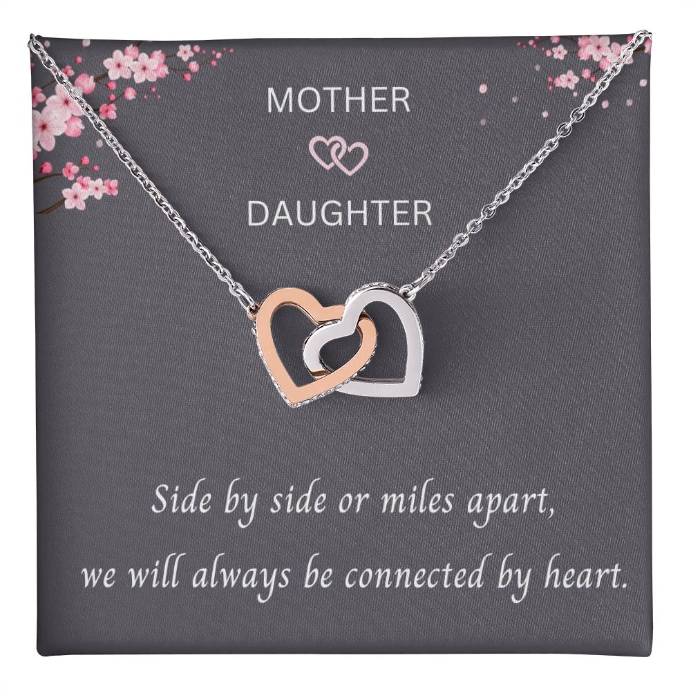 Mother & Daughter - Always Be Connected By Heart - Interlocking Hearts Necklace - Dearly Loved Designs