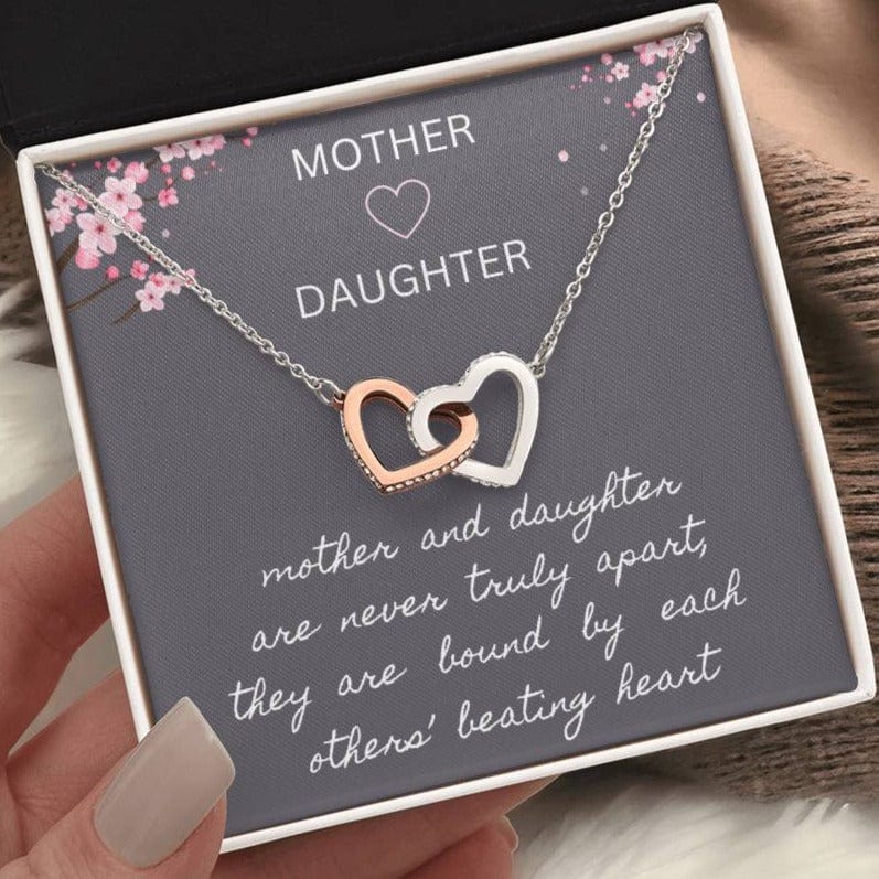 Mother & Daughter - Never Truly Apart - Interlocking Hearts Necklace - Dearly Loved Designs