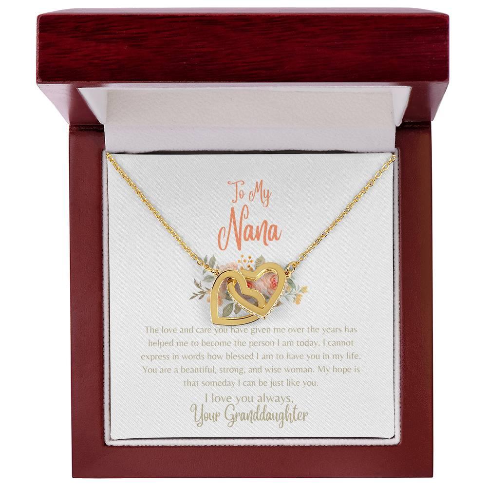 To My Nana - Interlocking Hearts Necklace - Dearly Loved Designs