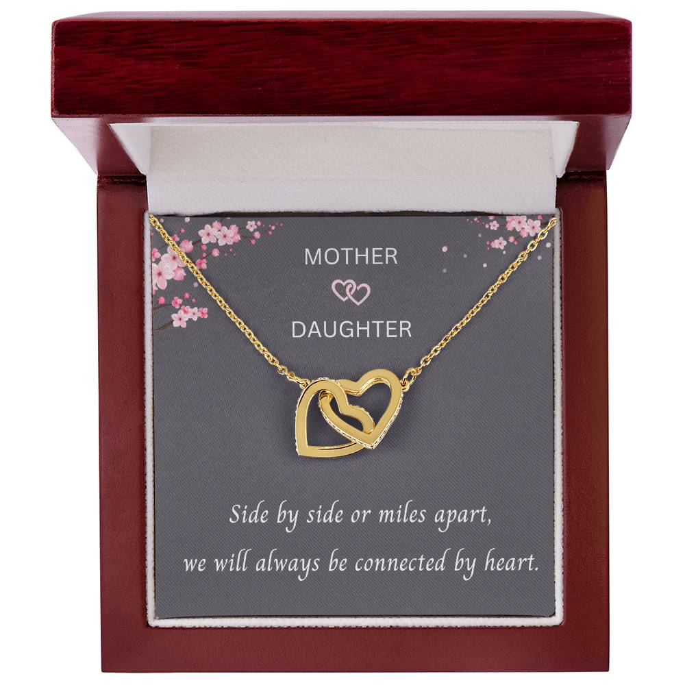 Mother & Daughter - Always Be Connected By Heart - Interlocking Hearts Necklace - Dearly Loved Designs