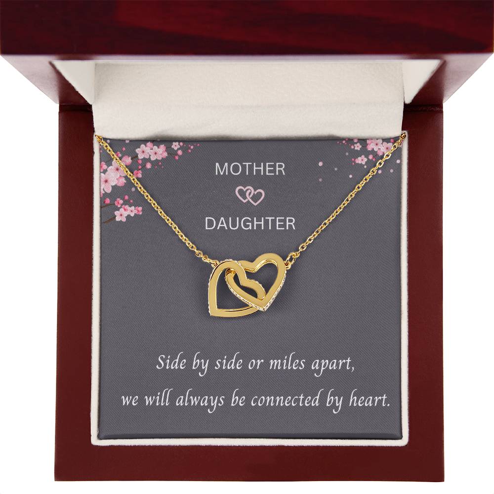 Mother & Daughter - Always Be Connected By Heart - Interlocking Hearts Necklace - Dearly Loved Designs