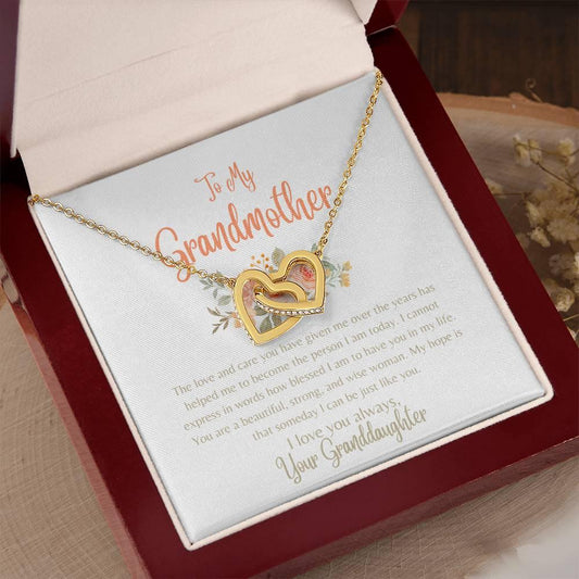 To My Grandmother - Interlocking Hearts Necklace - Dearly Loved Designs