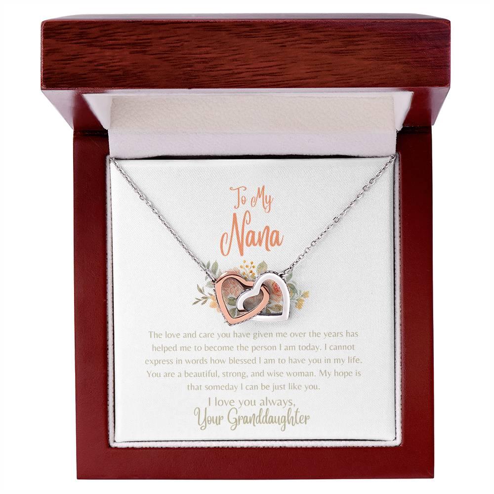 To My Nana - Interlocking Hearts Necklace - Dearly Loved Designs