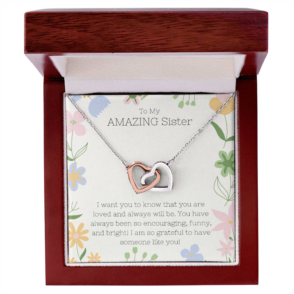 Sister - Interlocking Hearts Necklace - Dearly Loved Designs