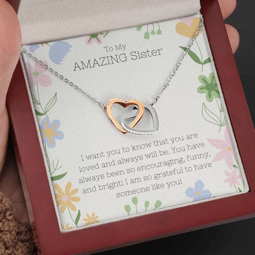 Sister - Interlocking Hearts Necklace - Dearly Loved Designs