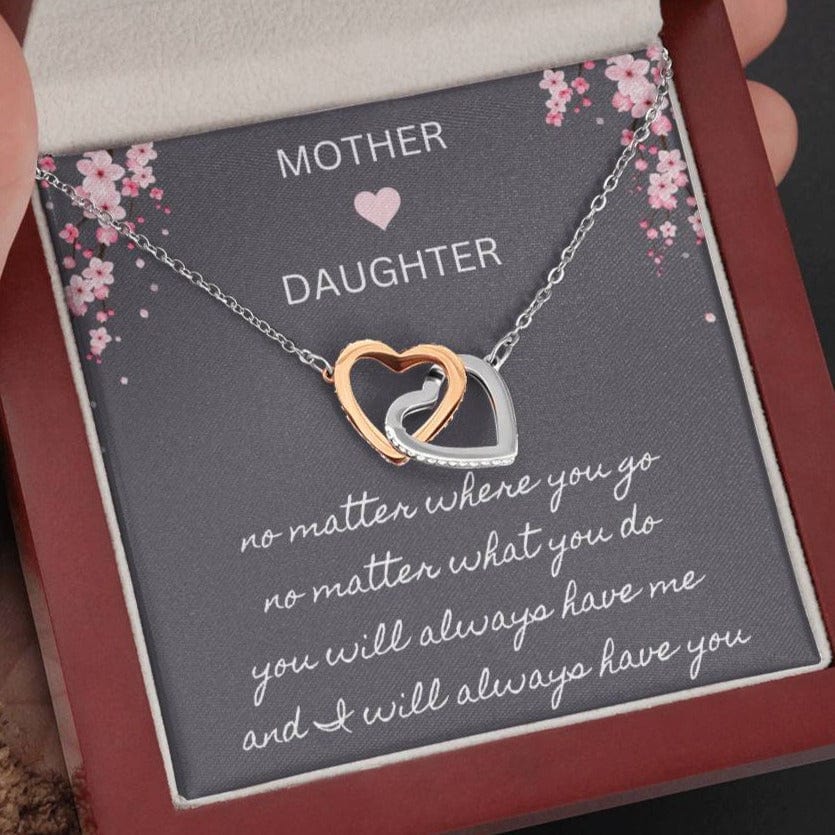 Mother & Daughter - No Matter What - Interlocking Hearts Necklace - Dearly Loved Designs