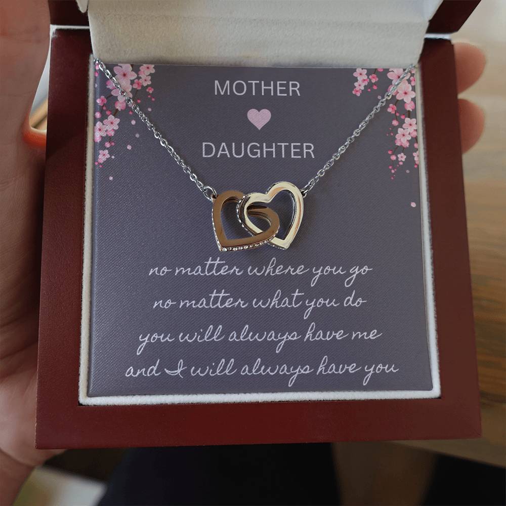 Mother & Daughter - No Matter What - Interlocking Hearts Necklace - Dearly Loved Designs