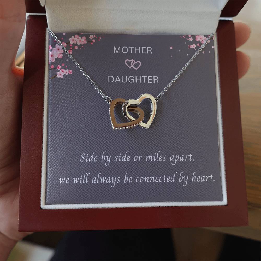 Mother & Daughter - Always Be Connected By Heart - Interlocking Hearts Necklace - Dearly Loved Designs