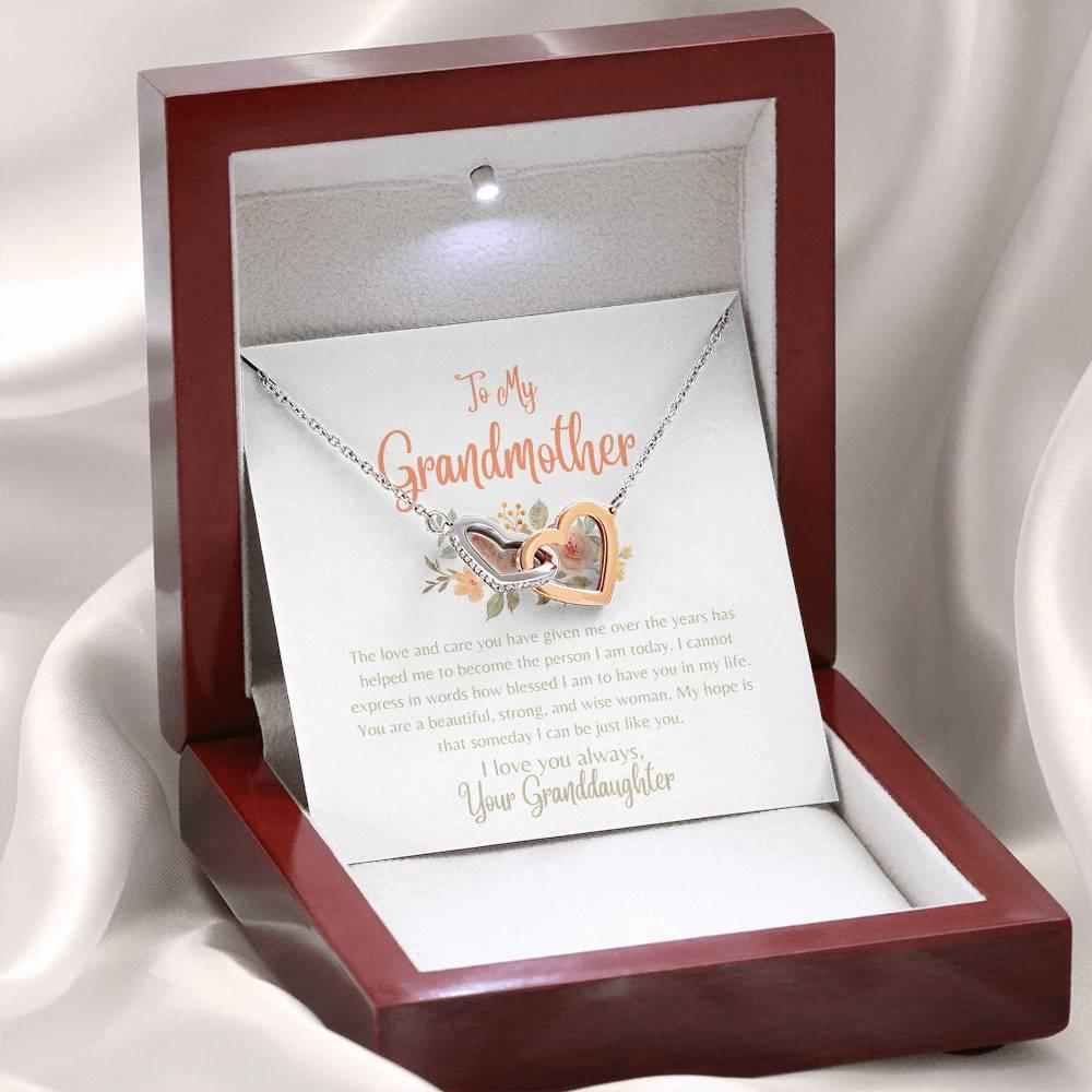 To My Grandmother - Interlocking Hearts Necklace - Dearly Loved Designs