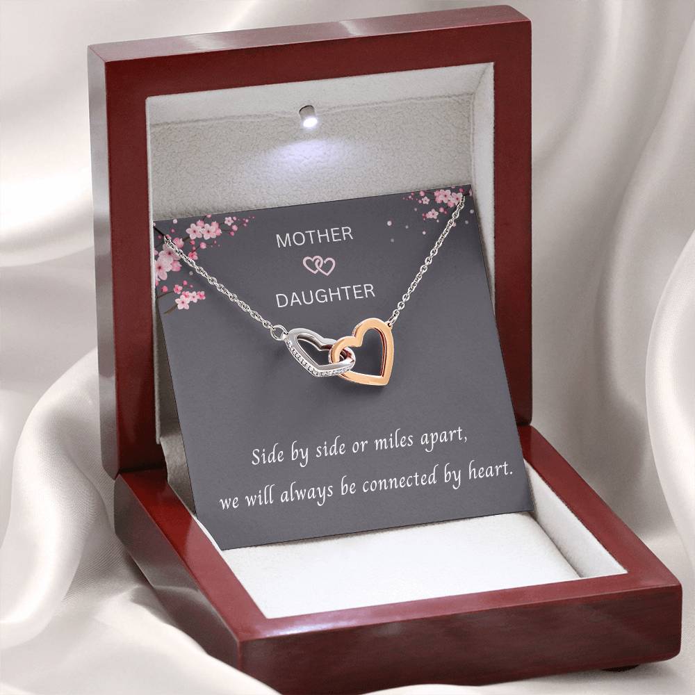 Mother & Daughter - Always Be Connected By Heart - Interlocking Hearts Necklace - Dearly Loved Designs