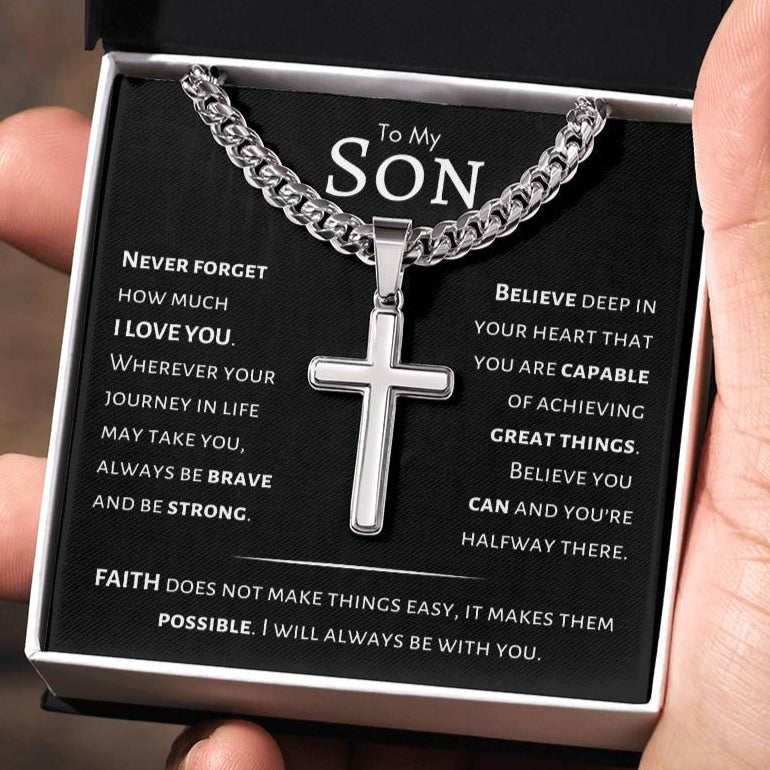 Son - You Are Capable of Great Things - Artisan Cross Necklace