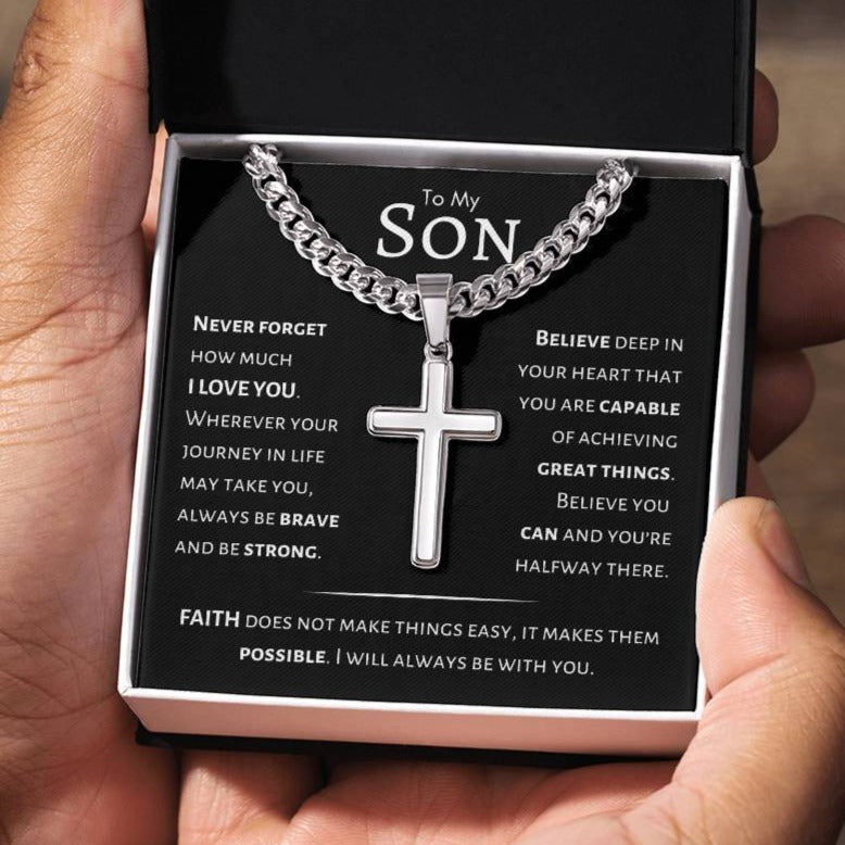 Son - You Are Capable of Great Things - Artisan Cross Necklace