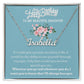 Happy Birthday, To My Beautiful Daughter - Blue Card/Pink Floral - Name Necklace - Dearly Loved Designs