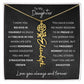 Daughter - Believe in Yourself - Birth Flower Vertical Name Necklace - Dearly Loved Designs