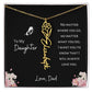 Daughter - Love, Dad - I Will Always Love You - Birth Flower Vertical Name Necklace - Dearly Loved Designs